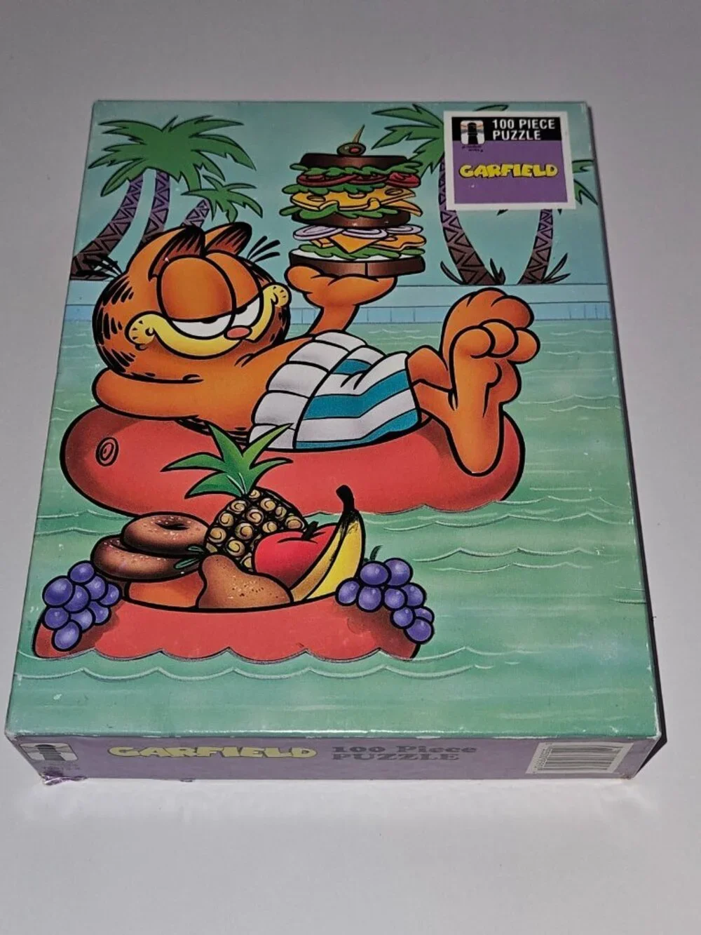 VTG 1978 Garfield 100 pc Puzzle Sandwich Rainbow Works Riddles & Jokes Cards Lot